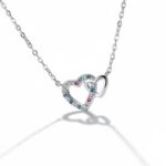 Κολιέ double heart από ασήμι 925°