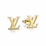 Σκουλαρίκια καρφωτά LV σε χρυσό από ασήμι 925°