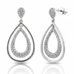 Σκουλαρίκια teardrop dangle με ζιργκόν από ασήμι 925°