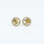 Σκουλαρίκια gold CC zirconia από ασήμι 925°