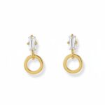 Σκουλαρίκια Nala gold zirgon από ασήμι 925