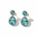 Σκουλαρίκια κρεμαστά paraiba drop από ασήμι 925°