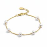 Βραχιόλι pearls gold από ασήμι 925°