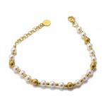 Βραχιόλι pearls and dots gold από ασήμι 925°