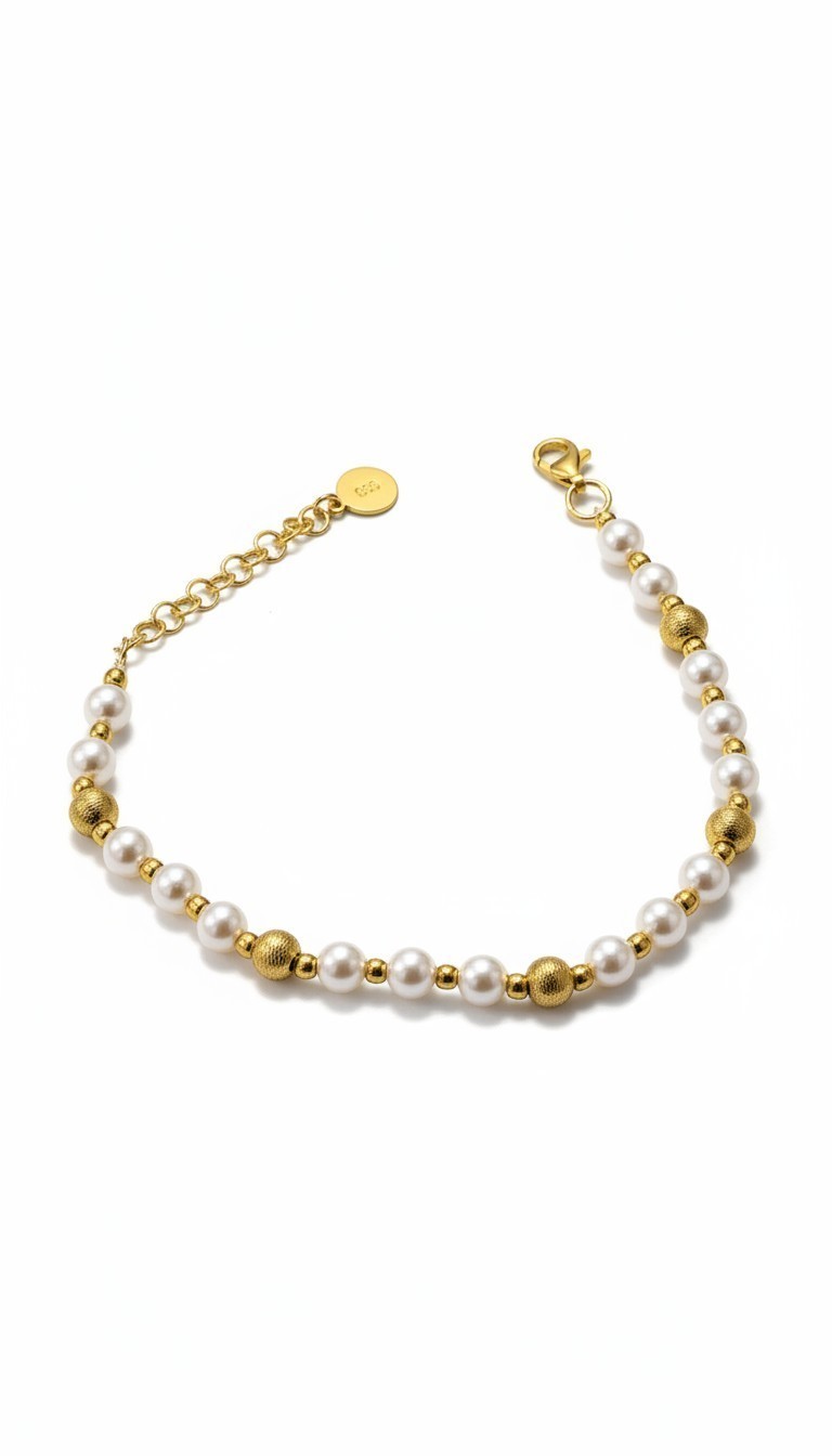 Photoroom-20260828_104220849 Βραχιόλι pearls and dots gold από ασήμι 925° - Image 1