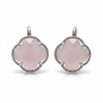 Σκουλαρίκια pink clovers από ασήμι 925°