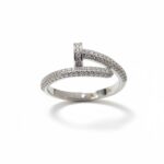 Ασημένιο δαχτυλίδι Pin zirconia από ασήμι 925°