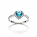 Δαχτυλίδι Light blue heart από ασήμι 925°