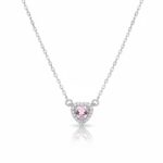 Κολιέ pink heart ροζ καρδιά ασήμι 925°