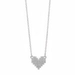 Κολιέ pixel heart από ασήμι 925°