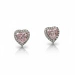 Σκουλαρίκια pink heart από ασήμι 925°