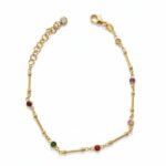 Βραχιόλι colour dots από επιχρυσωμένο ασήμι 925°