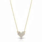 Κολιέ gold pixel heart από ασήμι 925°