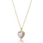 Χρυσό κολιέ sparkling heart με ζιργκόν Κ9