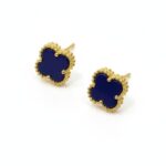 Σκουλαρίκια Navy clover από ασήμι 925°