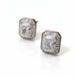 Σκουλαρίκια square sparkling mood από ασήμι 925°
