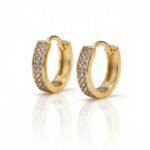 Σκουλαρίκια Violetina gold hoops από ασήμι 925°