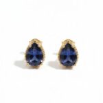 Σκουλαρίκια gold blue goddess από ασήμι 925°