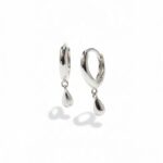 Σκουλαρίκια teardrop hoop κρικάκια από ασήμι 925°