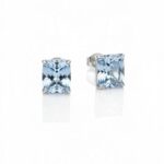 Σκουλαρίκια square light blue mood από ασήμι 925°