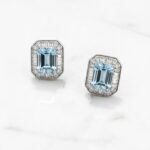 Σκουλαρίκια square aqua mood από ασήμι 925°
