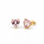 Σκουλαρίκια Pink hearts ασήμι 925°
