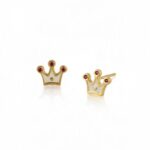 Σκουλαρίκια crowns σε χρυσό από ασήμι 925°