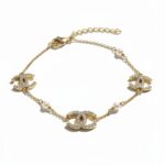 Βραχιόλι χρυσό με σχέδιο τύπου chanel από επιχρυσωμένο ασήμι 925°